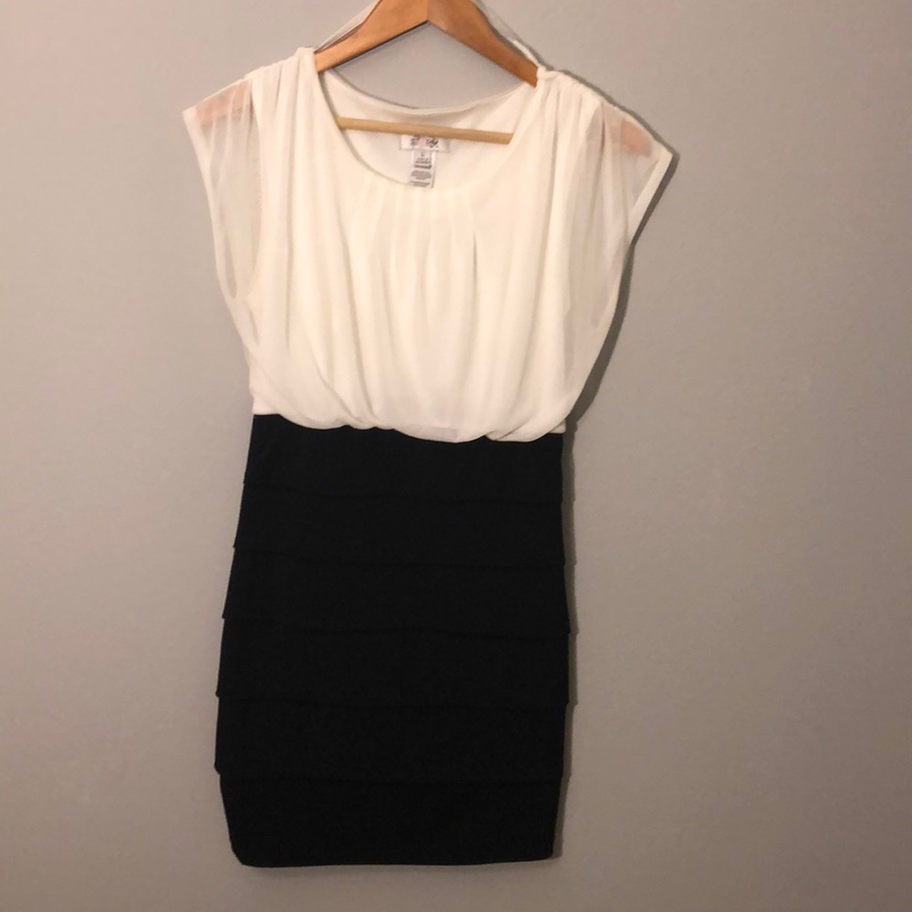 Black and white pencil dress